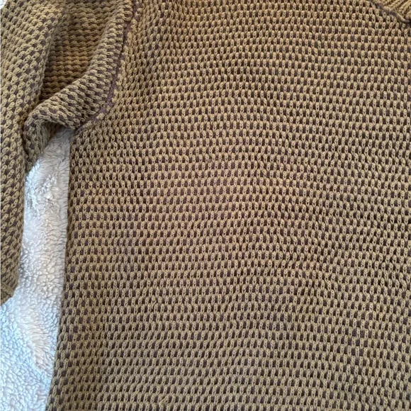 Free People Olive/Brown V-Neck Sweater - Picture 5 of 7